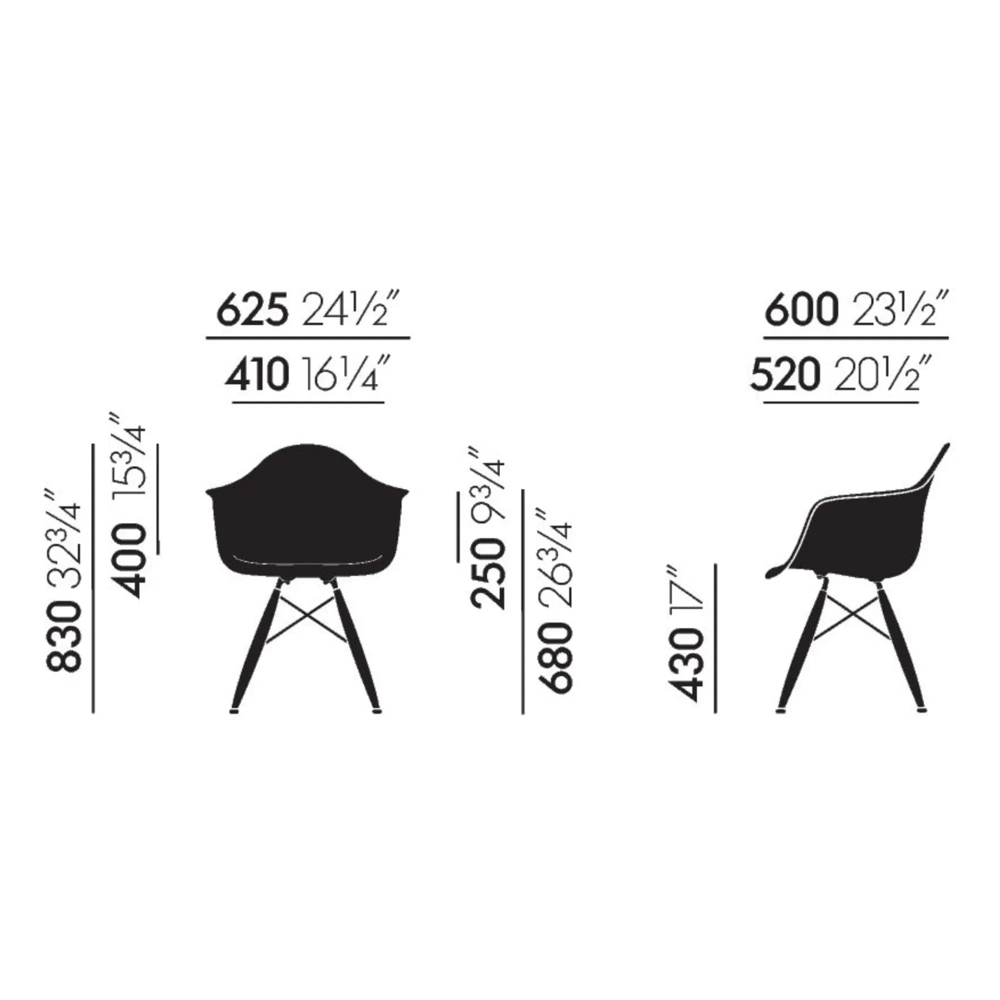 Vitra - DAW Chair - Maple Wood Base - Charles & Ray Eames | Black