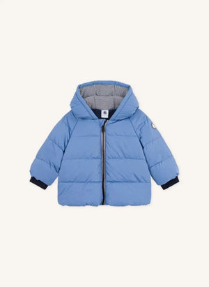 Petit Bateau - Düz Bebek Kaz Tüyü Mont | Mavi