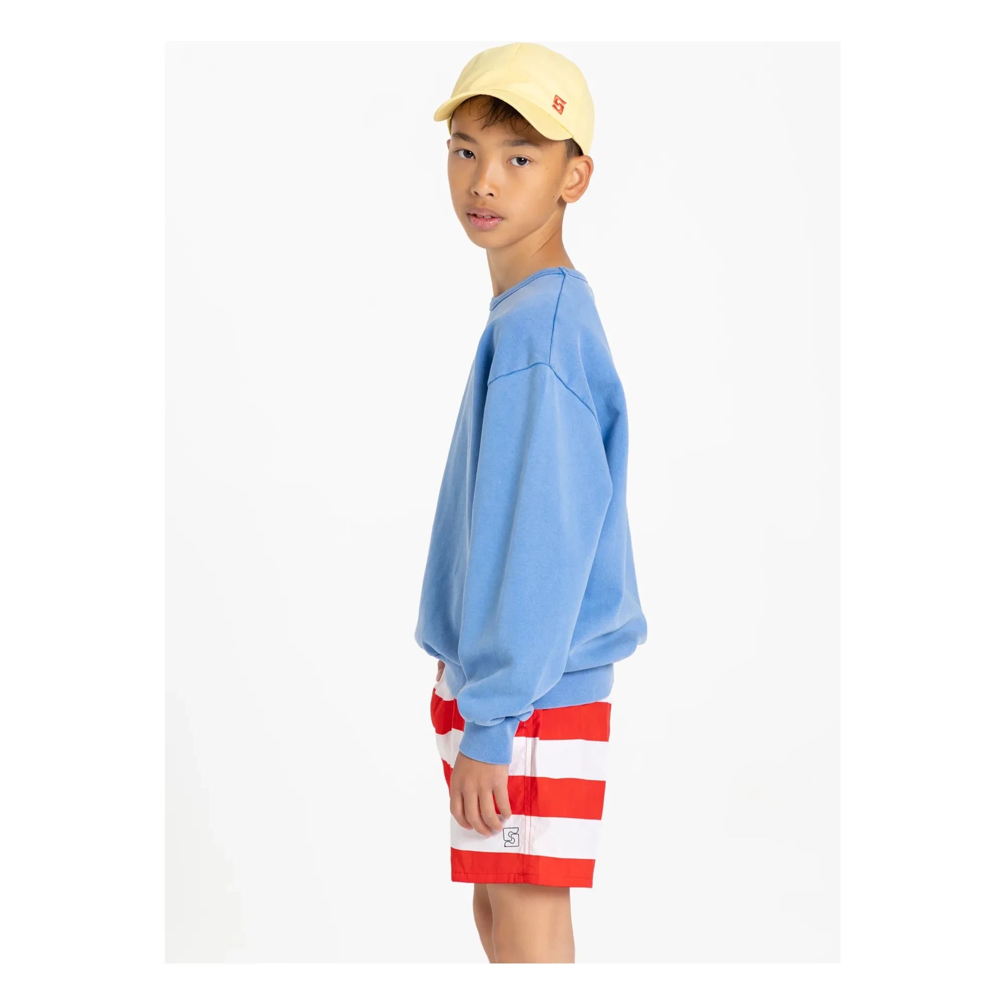 Smallable Kid - Archie Striped Swim Shorts | Dark Red