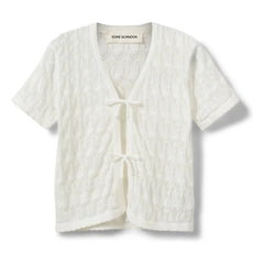 Sofie Schnoor - Floriana Short Sleeve Tie Cardigan | Off-White