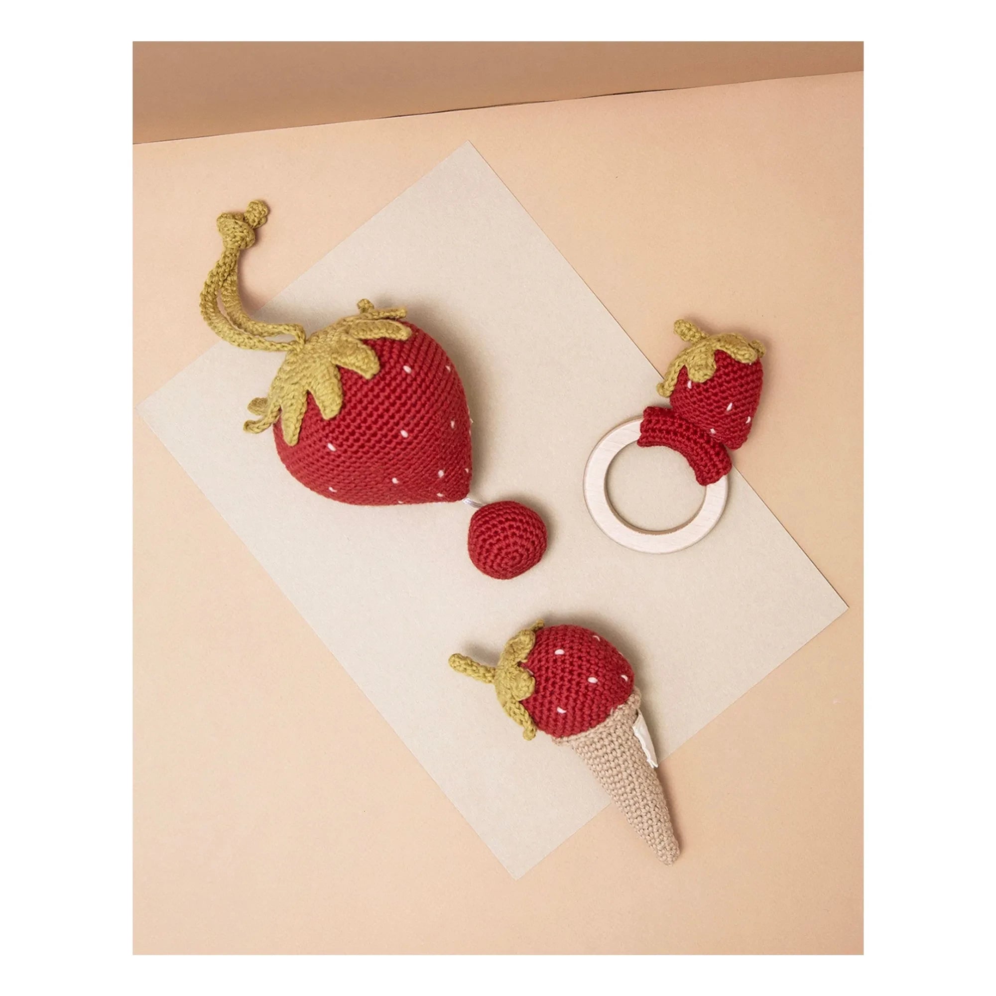 Patti Oslo - Strawberry Teething Ring | Red