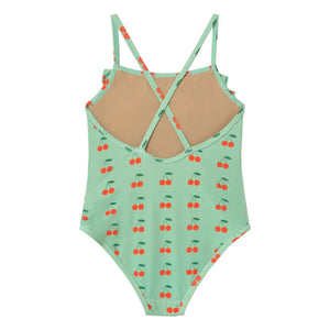 Tinycottons - Cherry Ruffle Swimsuit | Green Water