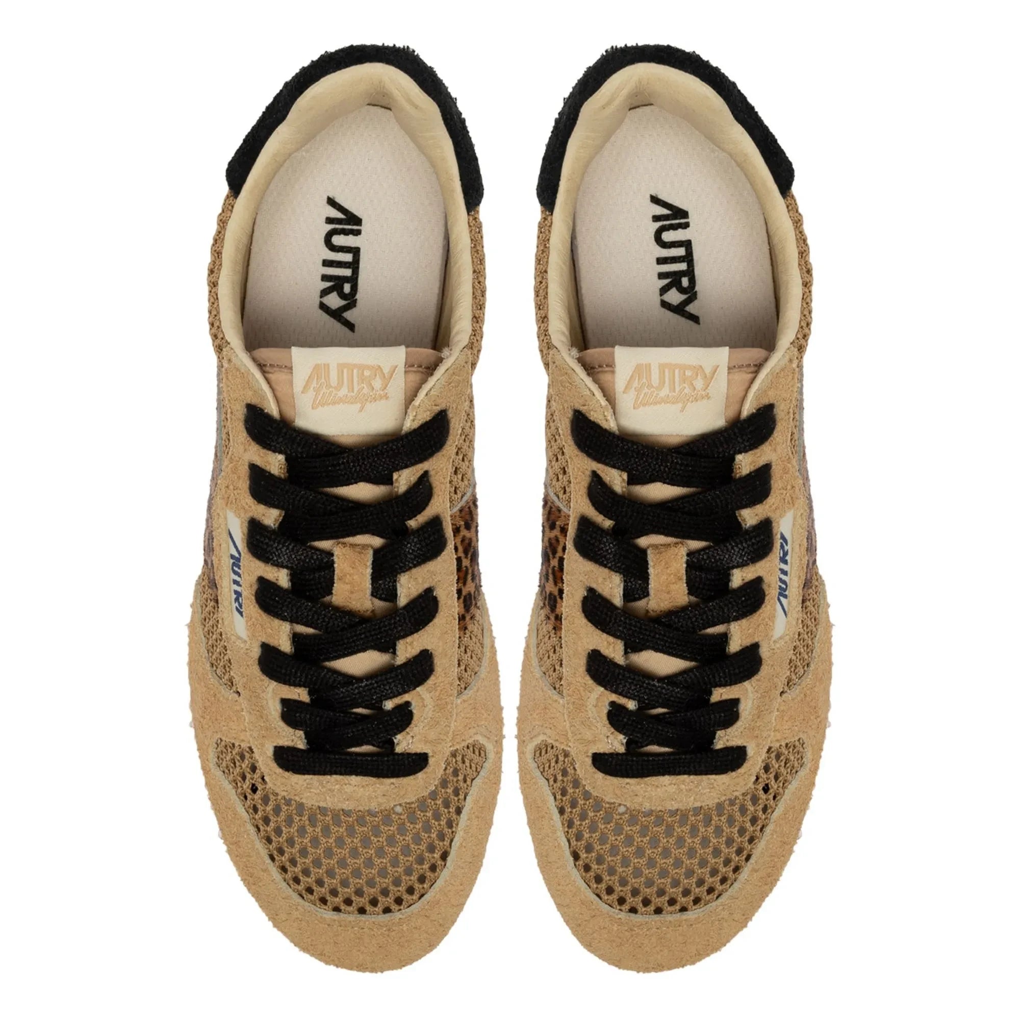 Autry - Windspin Low Leopard Suede Sneakers | Camel