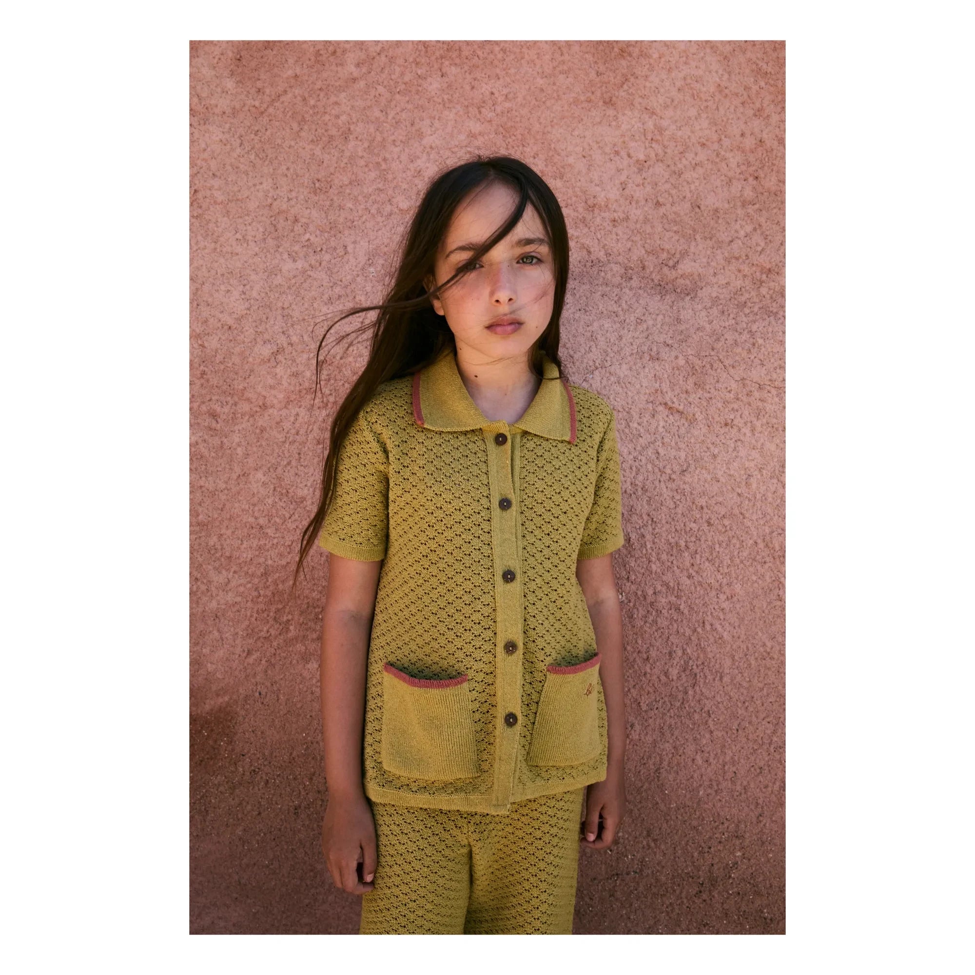 birinit - Pointelle Shirt Pockets | Yellow Green