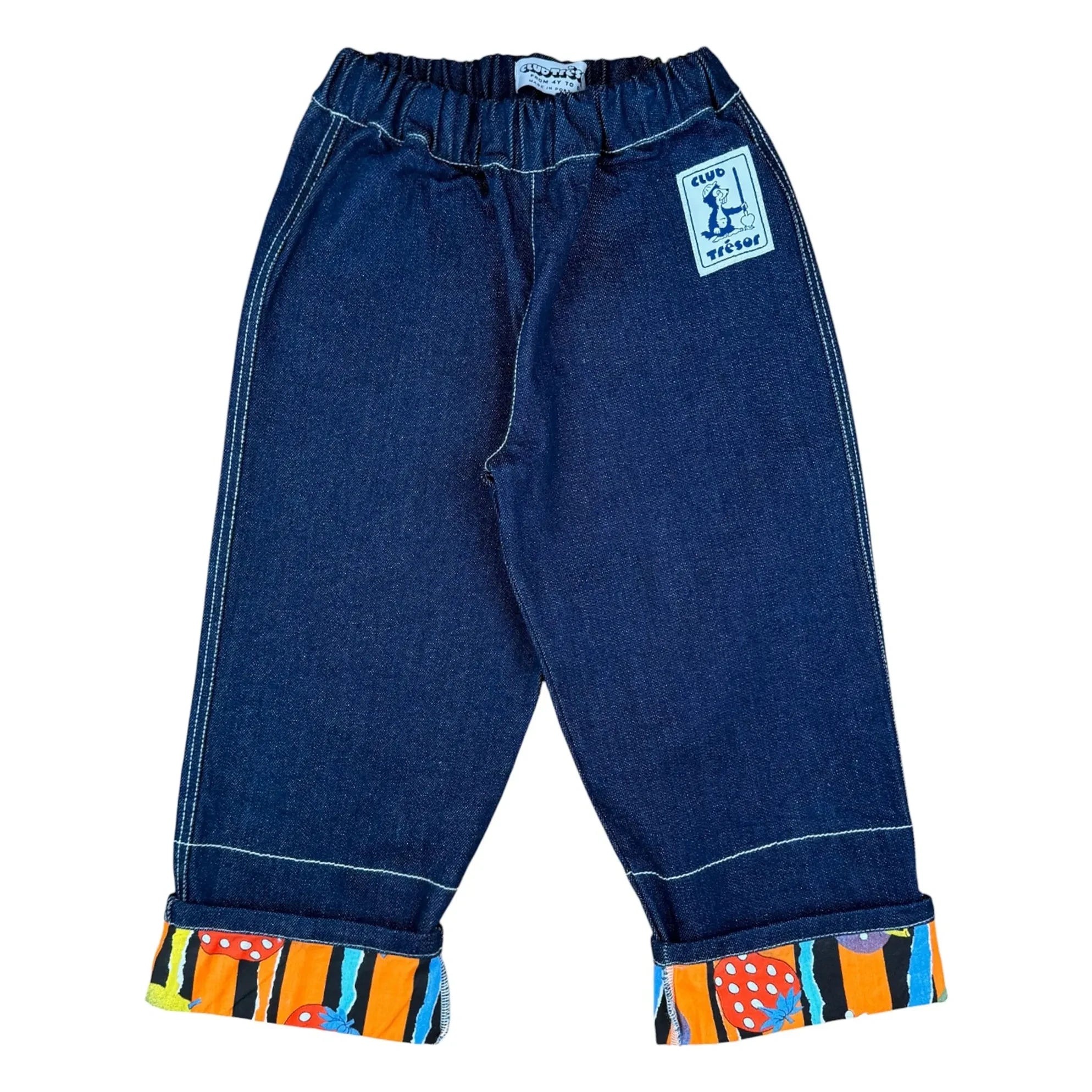 Club Trésor - Meyveli Denim Dönüşebilen Pantolon | Koyu Mavi