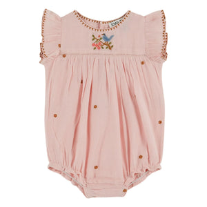 Emile et Ida - Embroidered Romper | Light Pink