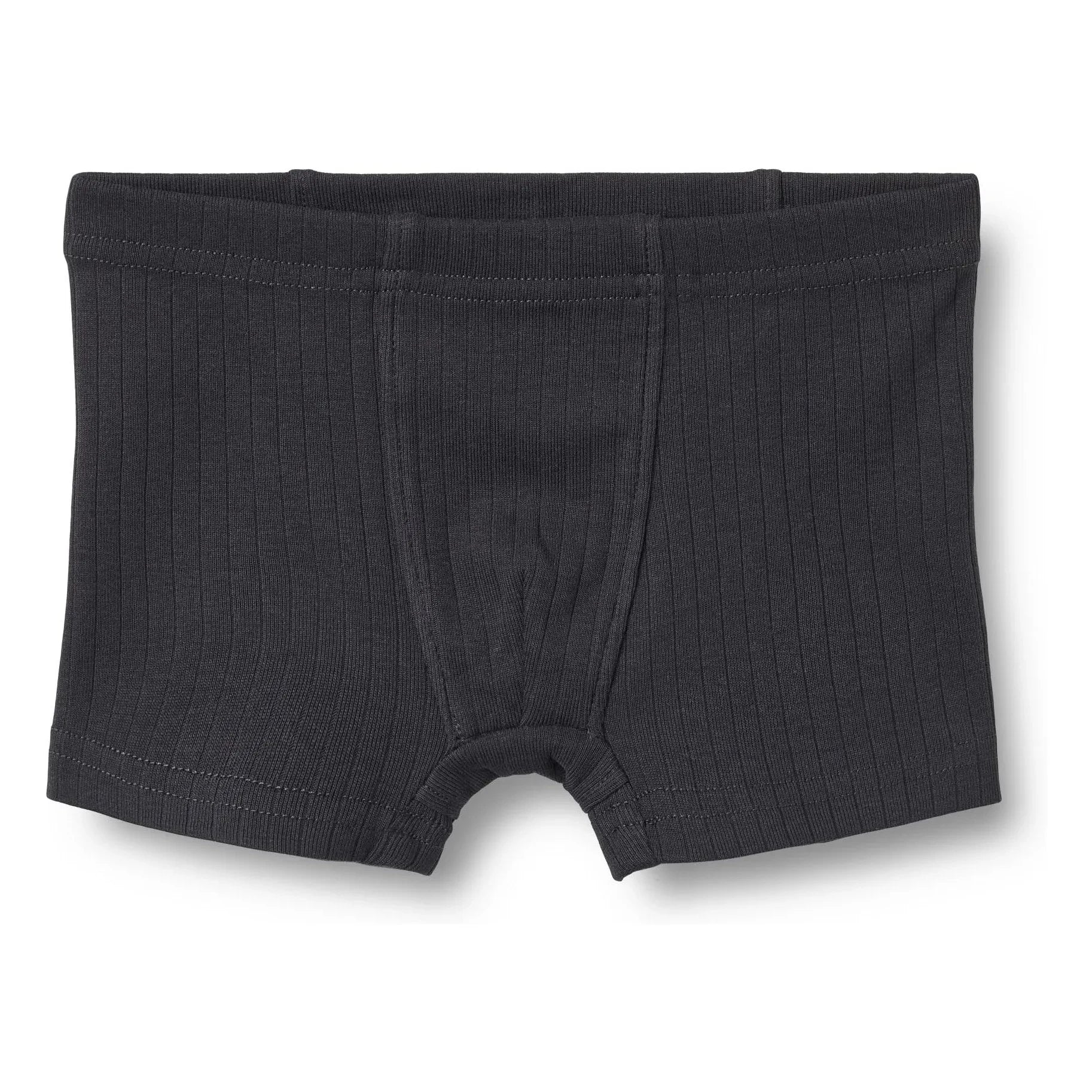 Wheat - Pack of 2 Louis Ribbed Striped Organic Cotton Boxer Briefs | Black