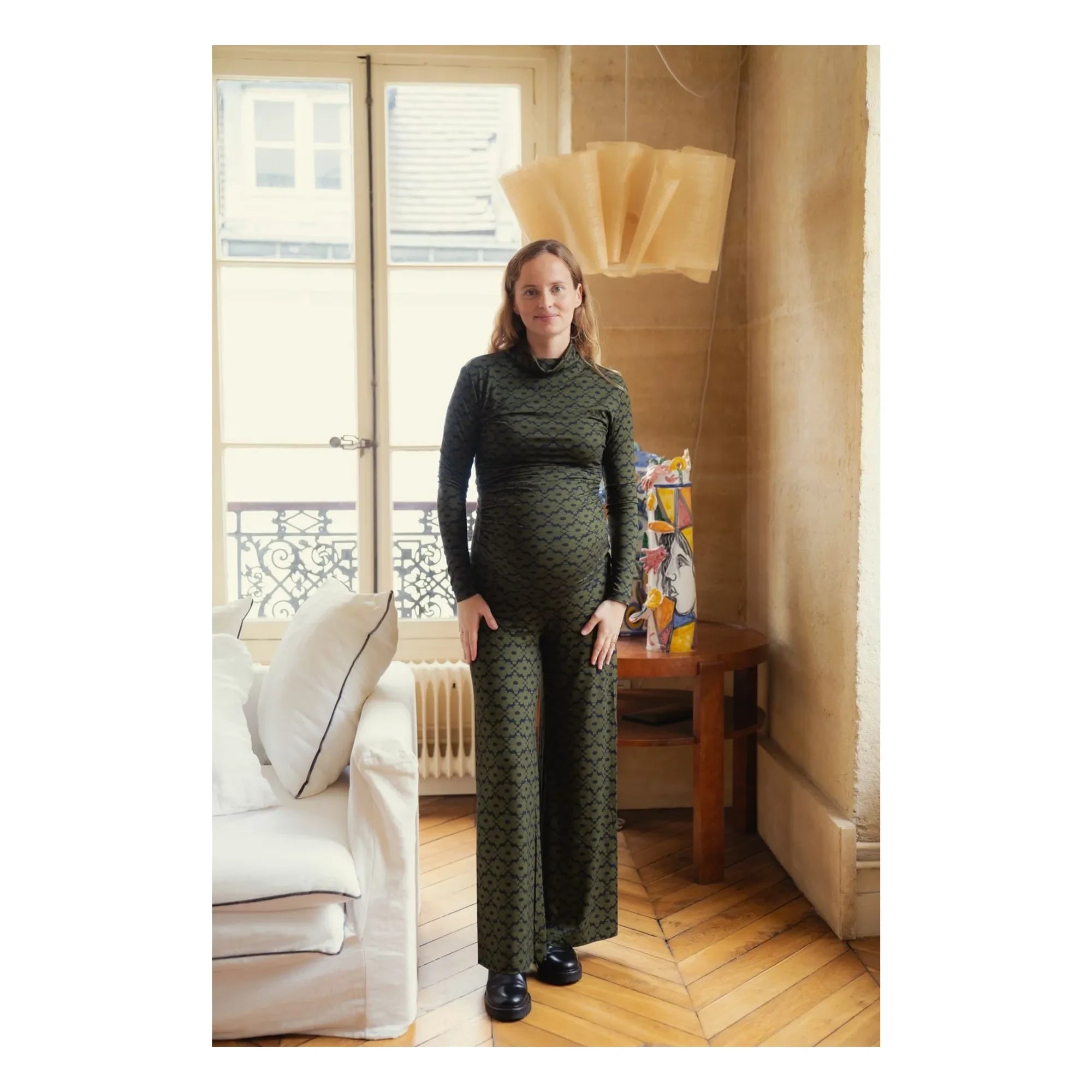 Paloma Collection - Mathilda Seventies Maternity Top | Khaki