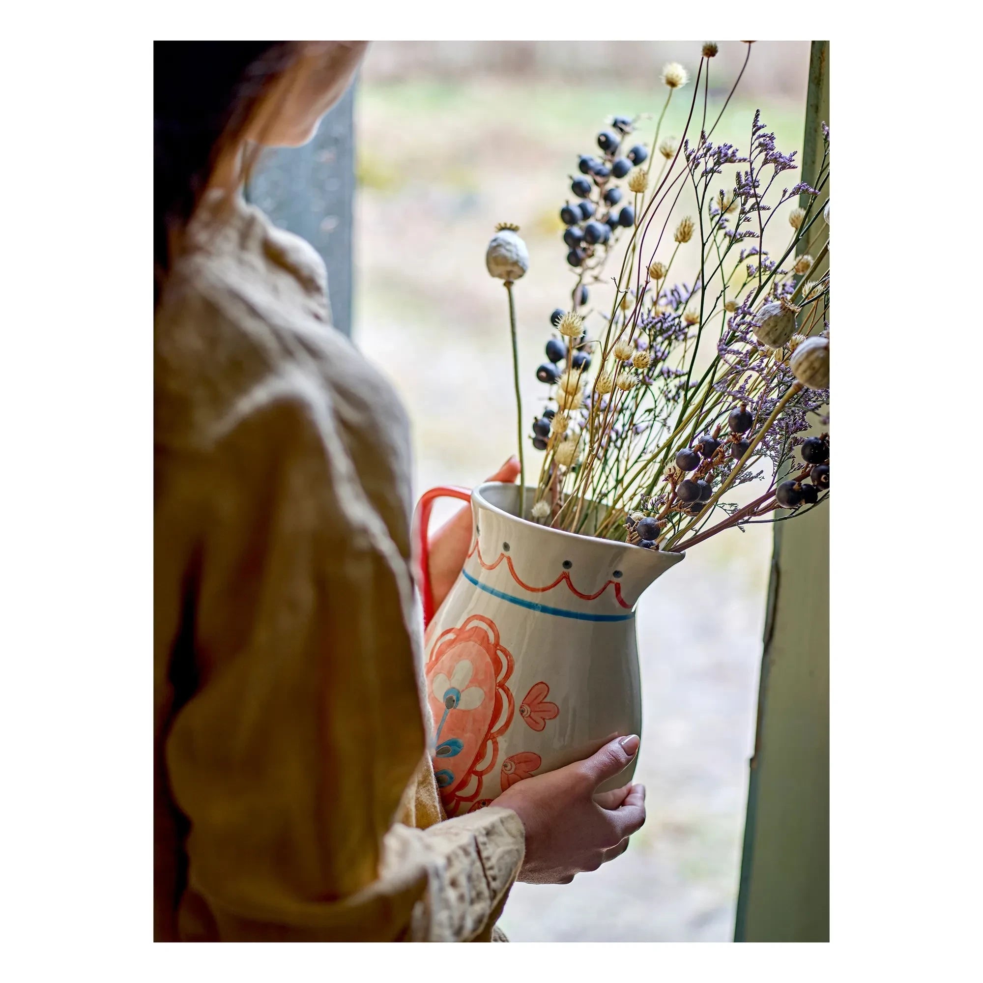 Bloomingville - Stoneware sürahi Odina | Pudra pembesi