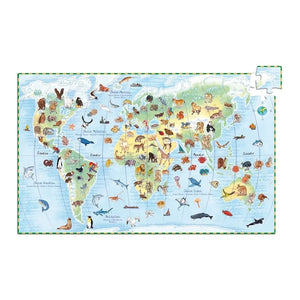 Djeco - Puzzle of the Animals of the World and Booklet