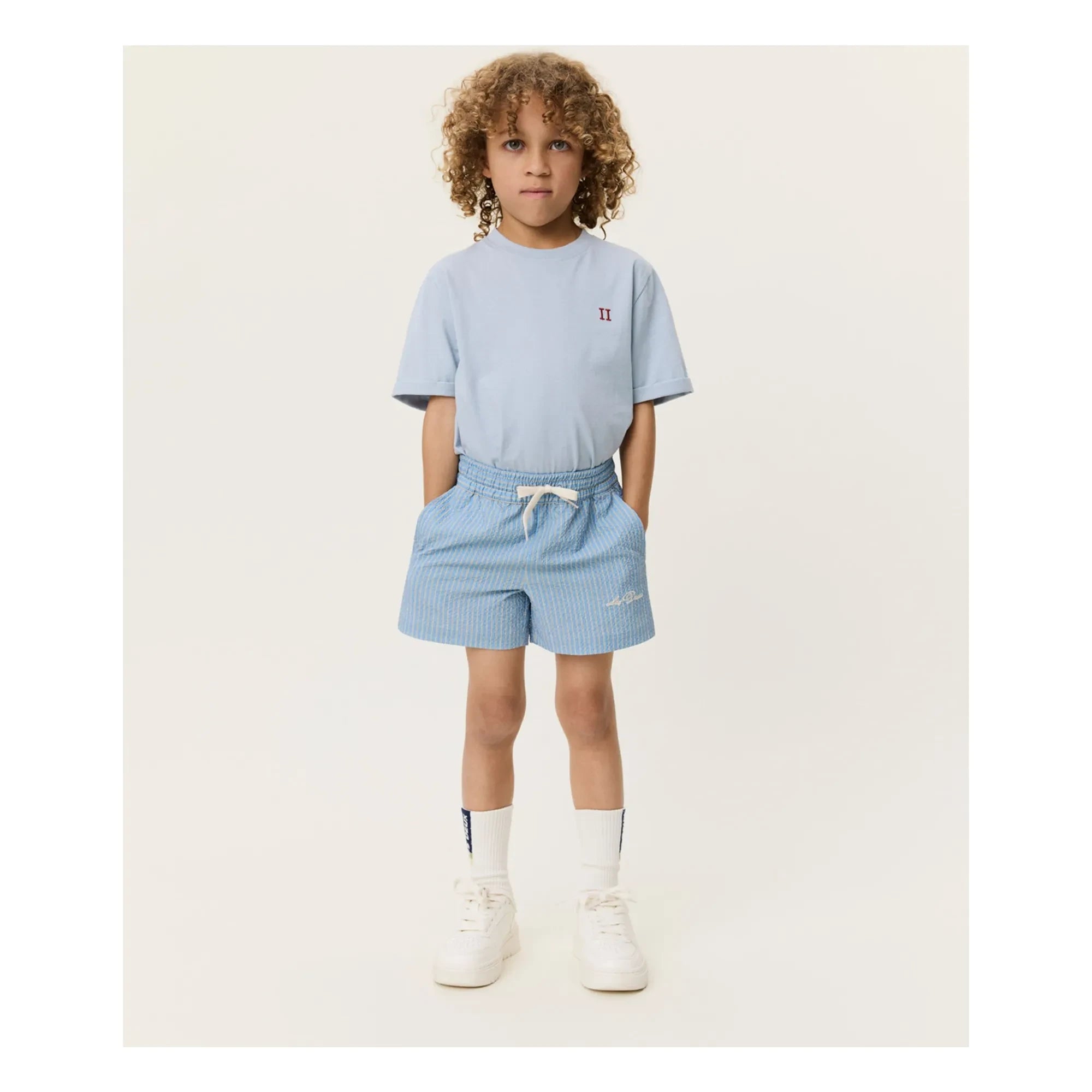 Les Deux - Stan Striped Swim Shorts | Light Blue