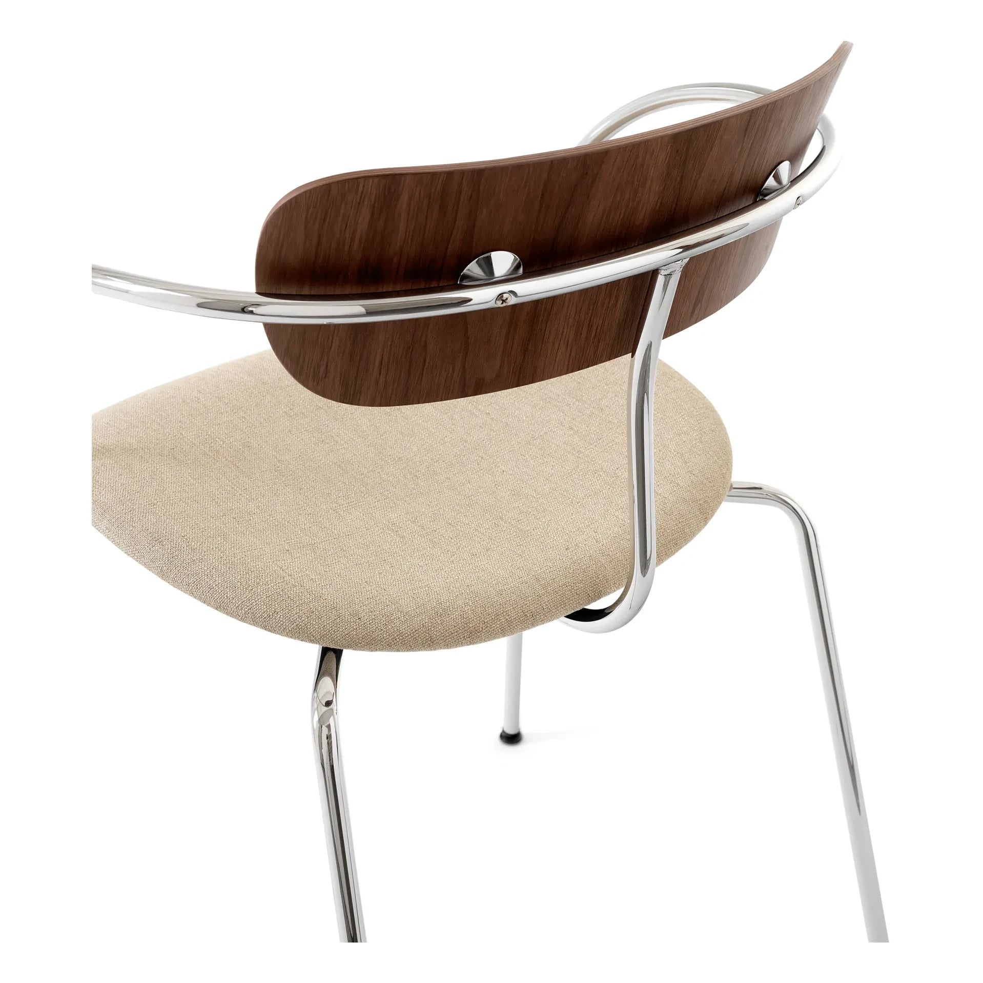 & Tradition - Armchair AV4 Pavilion Chairs, Chrome Frame | Walnut