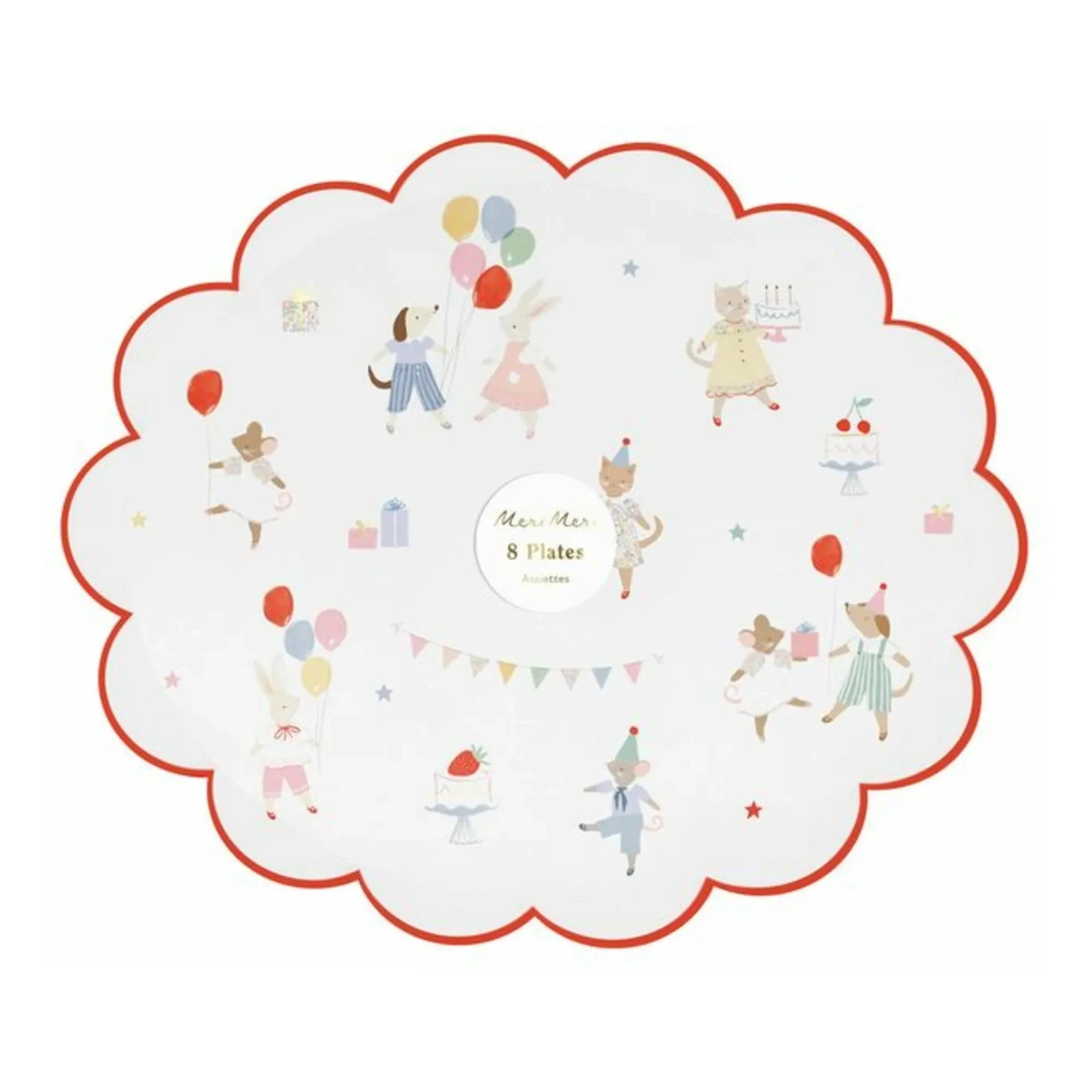 Meri Meri - Animal Friends Birthday Plates - Set of 8