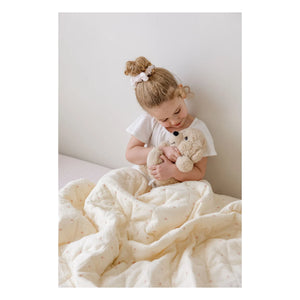 Soft Spot - Organic Cotton Ribbed Quilted Blanket | Ecru