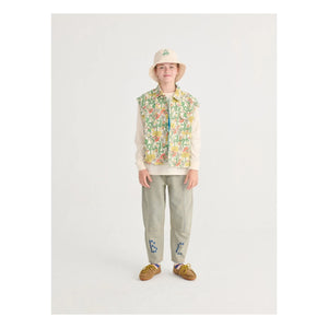 Bobo Choses - Fleurie Twill Organic Cotton Sleeveless Jacket | Ecru
