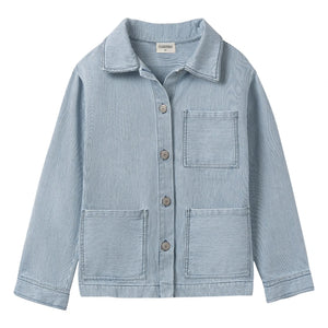 Cozmo - Denim Ridge Striped Overshirt | Light Blue