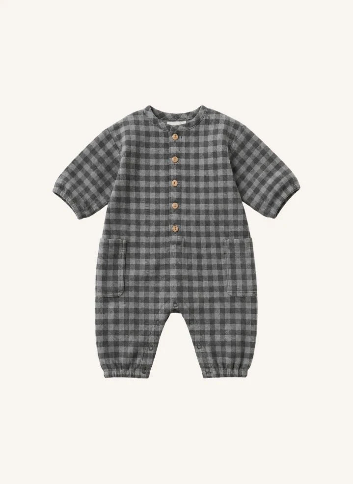 Studio Bohème - Big Papi Vichy Organic Cotton Jumpsuit | Gray