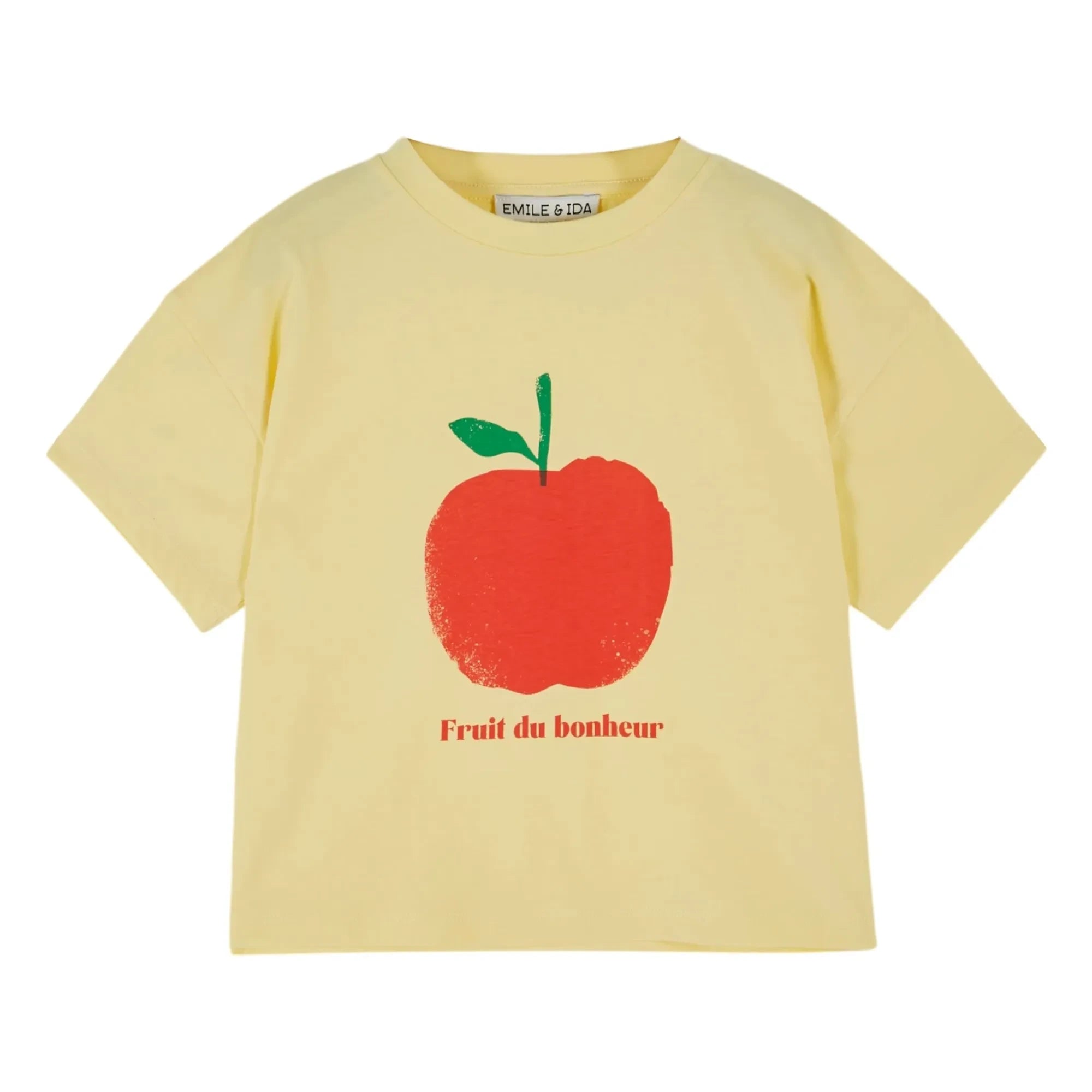 Emile et Ida - Apple Organic Cotton T-Shirt | Pale Yellow