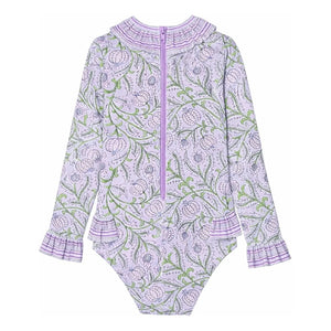 Lison Paris - Poppy Floral UV Protective Swimsuit | Lilac