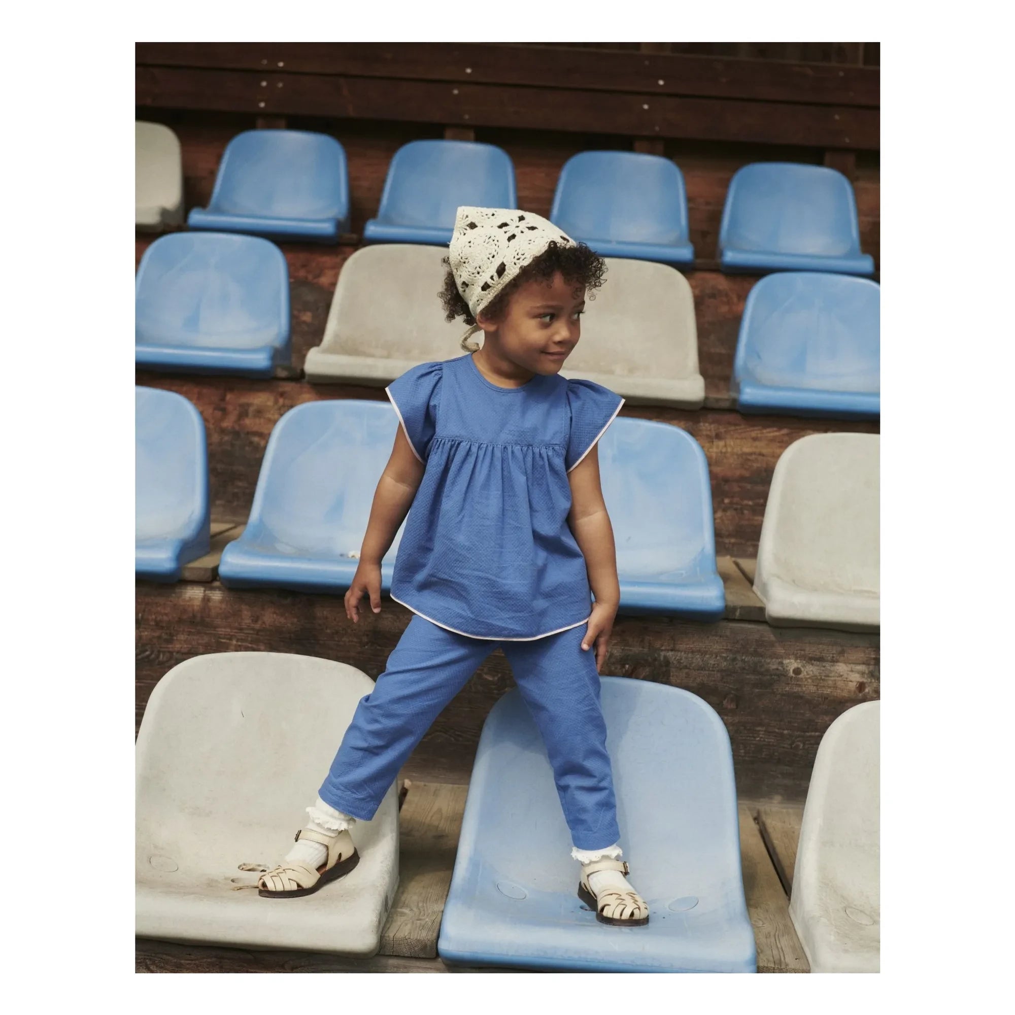 Copenhagen Colors - Fringed Organic Cotton Blouse | Blue