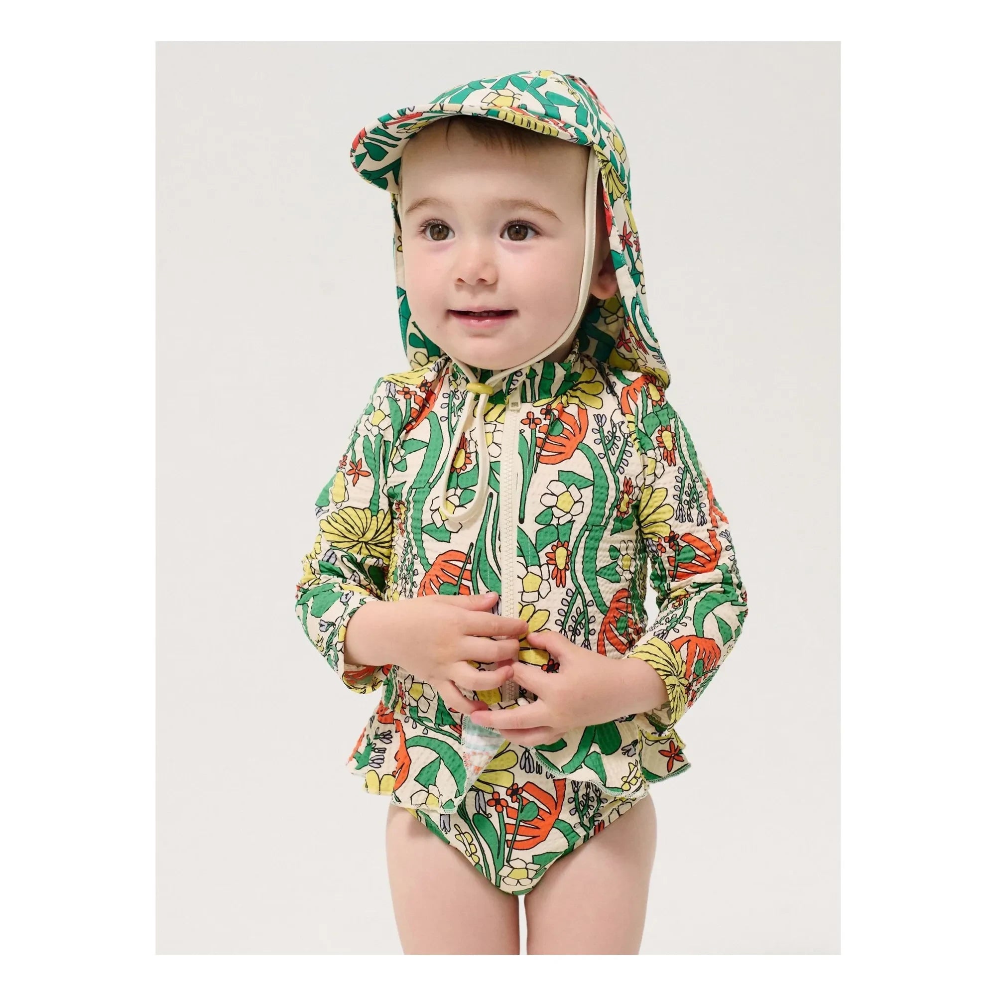 Bobo Choses - Floral Print Baby Bath Cap | White