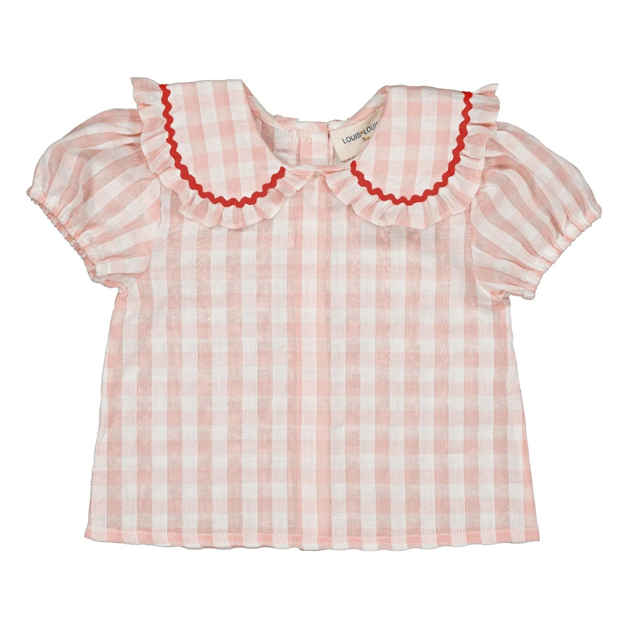 Louis Louise - Blouse Col Claudine Shana Vichy | Light Pink