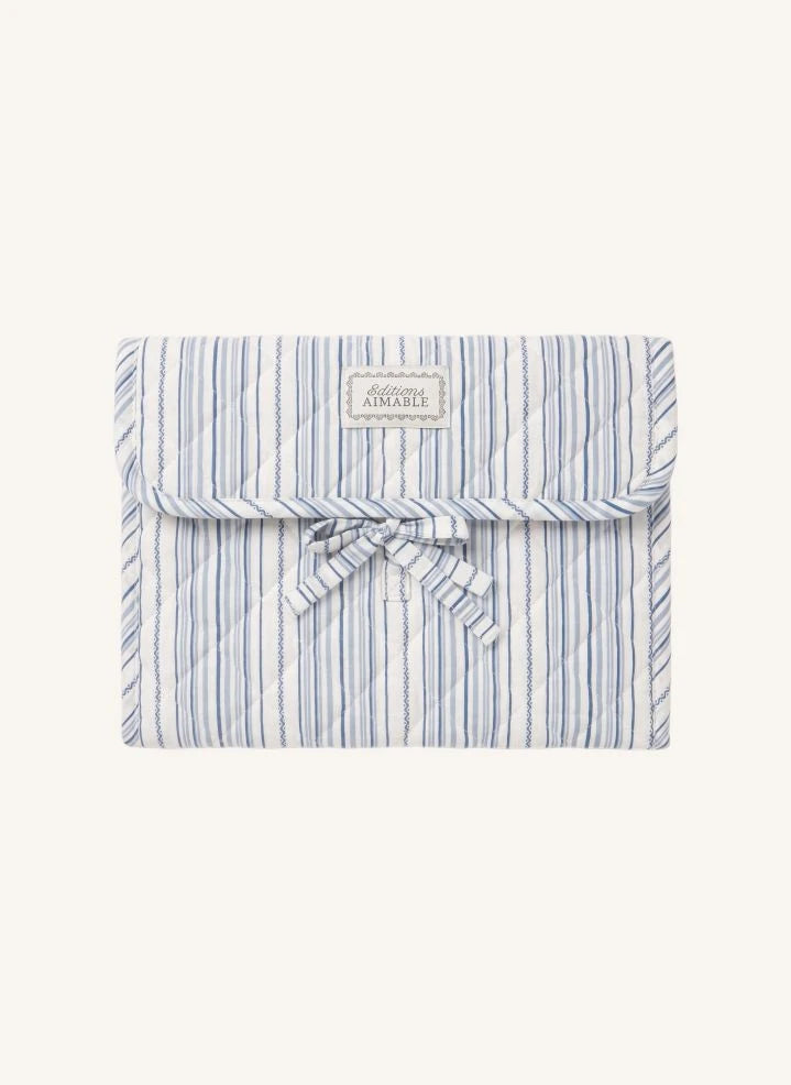 Editions Aimable - Marcel nomad mattress | Azure Striped Poplin