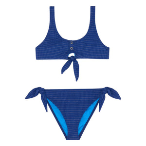 Lison Paris - Calypso 2 Piece Knotted Swimsuit Metallic | Navy Blue