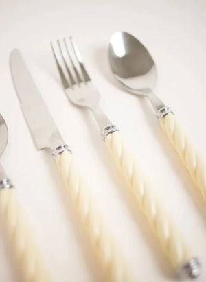 Olsson & Jensen - Svala Stainless Steel Cutlery Set - 24 Pieces | Cream