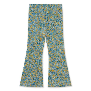 Tinycottons - Organic Cotton Floral Pattern Ribbed Spanish Trousers | Blue