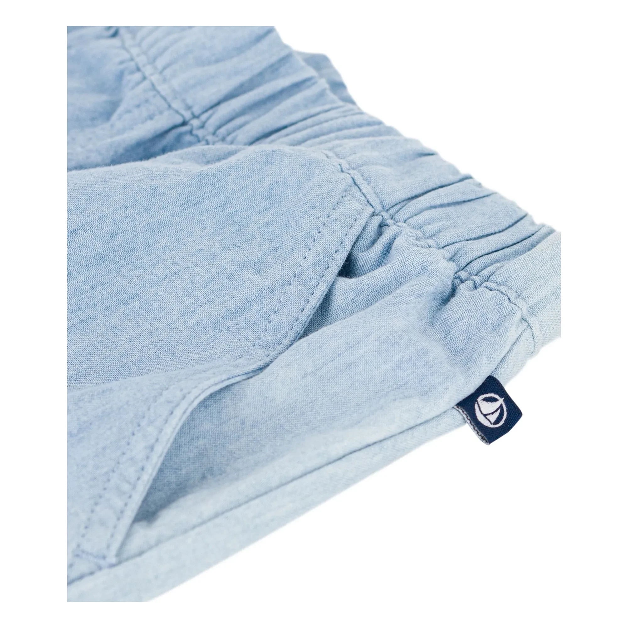 Petit Bateau - Light Blue Denim Chambray Organic Cotton Shorts