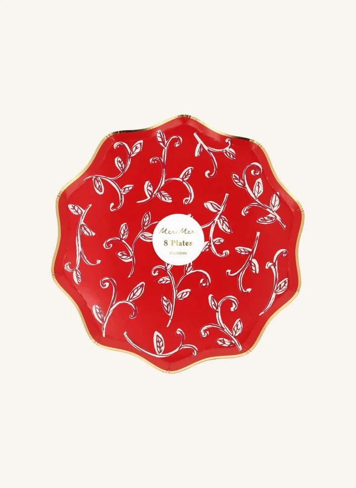 Meri Meri - Block Printed Christmas Plates - Set of 8