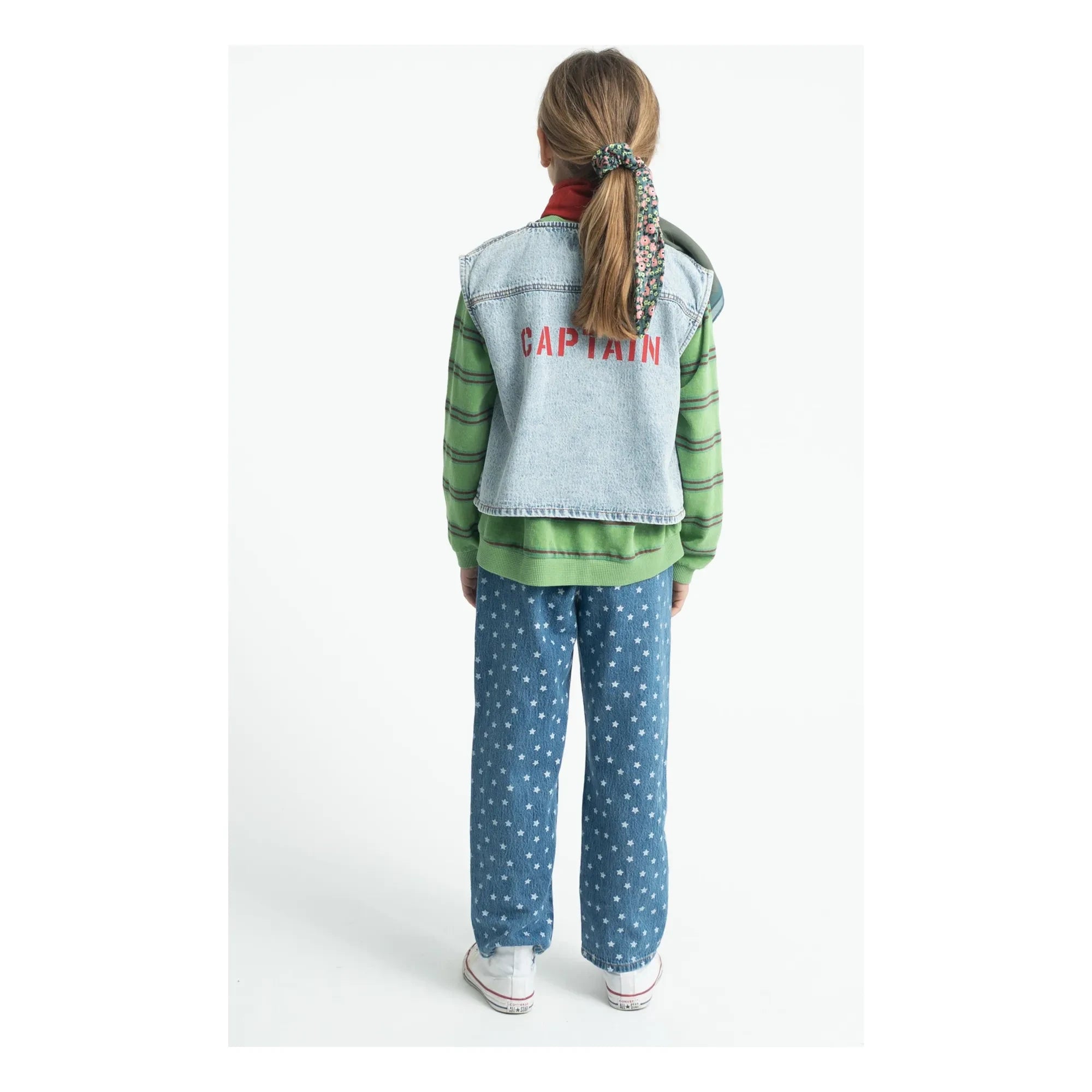 Piupiuchick - Çizgili Organik Pamuklu Sweatshirt | Yeşil