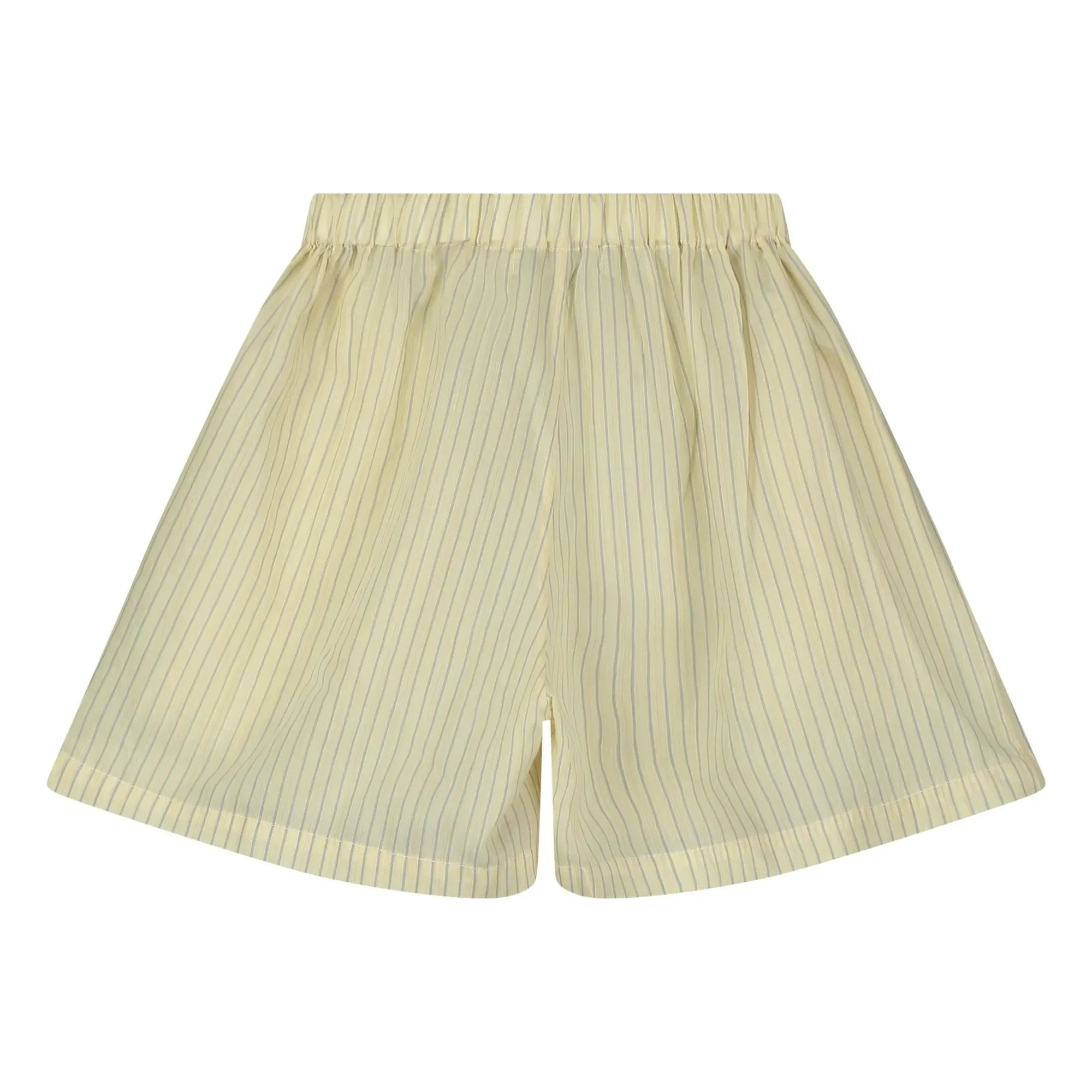 Tangerine - Striped Wide Waist Shorts | Pale yellow