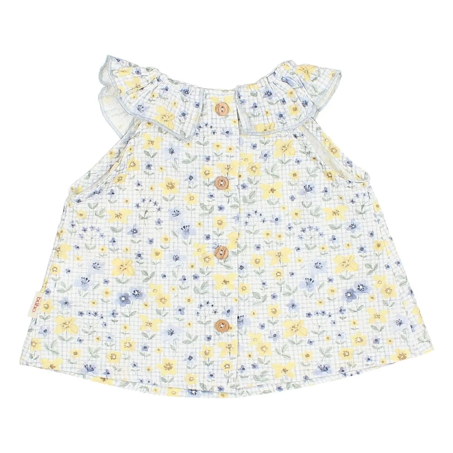 Búho - Floral Seersucker Baby Blouse | Light Blue