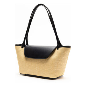 Elleme - Rattan and Leather Post Bag | Natural