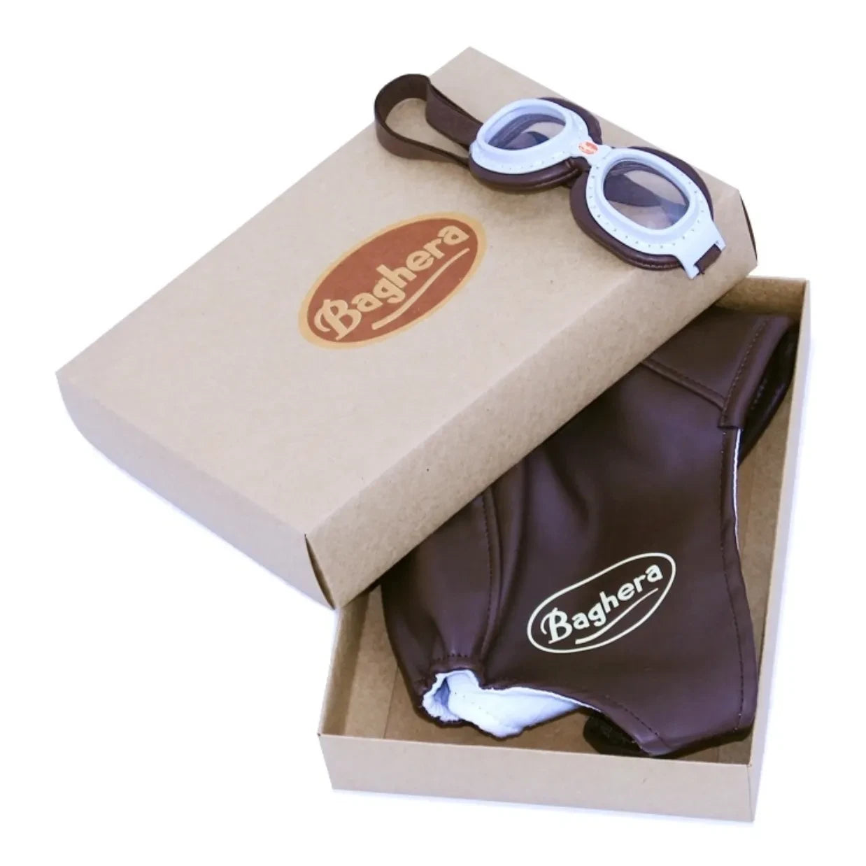Baghera - Vintage Racing Cap and Goggles | Brown