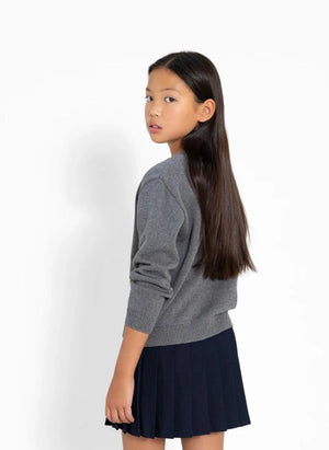 Smallable Kid - Cagnaby Organic Cotton Sweater | Gray Melange