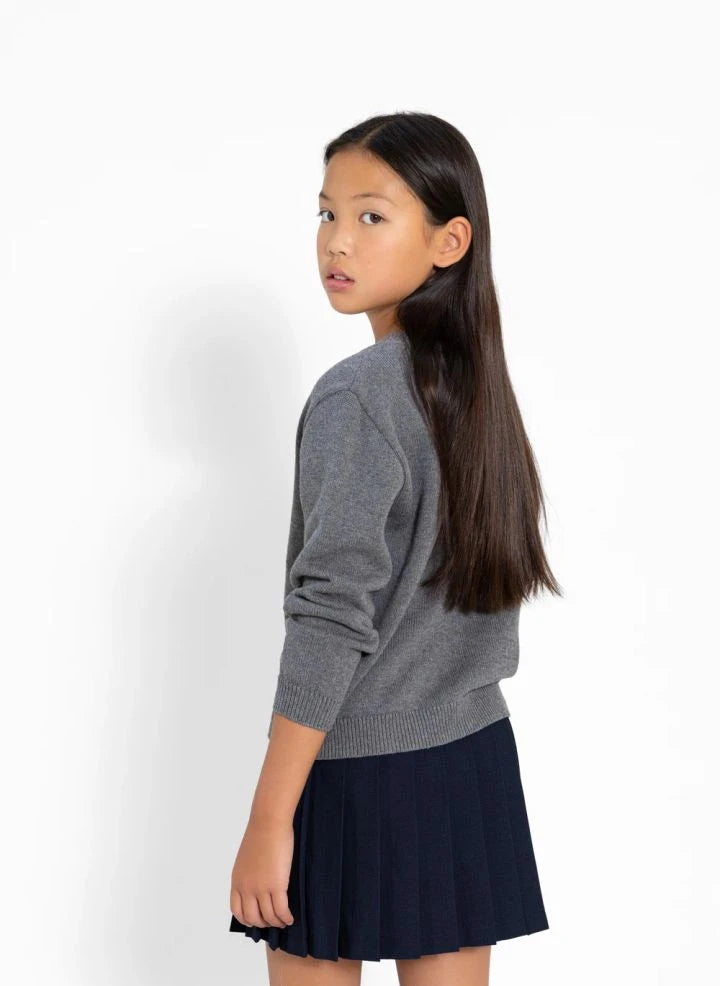Smallable Kid - Cagnaby Organic Cotton Sweater | Gray Melange