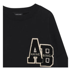 Anine Bing - Miles Letterman organik pamuk sweatshirt | Siyah