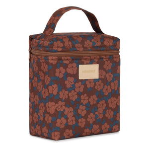 Nobodinoz - Insulated Lunch Bag Hyde Park Maroon Poppies | Brick Red