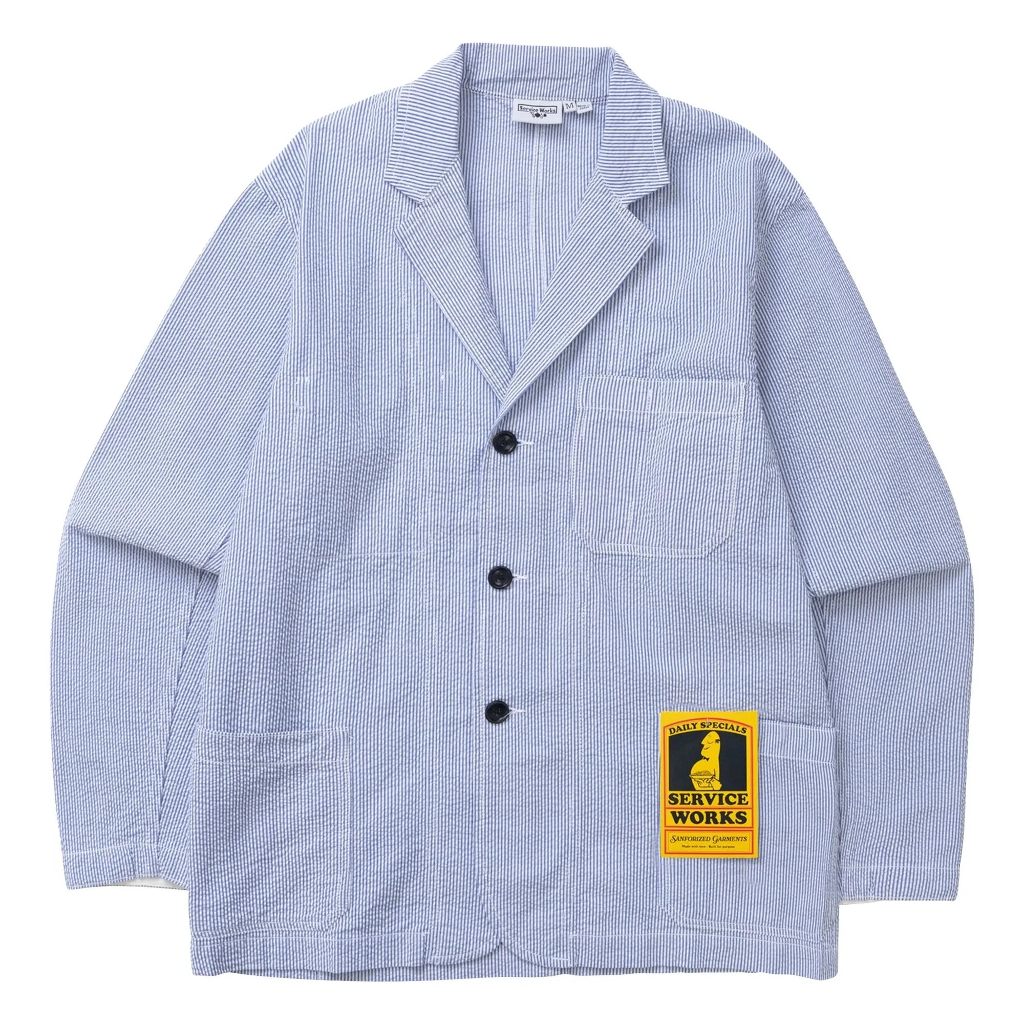 Service Works - Seersucker Striped Jacket | Light Blue