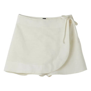 Fabula - Ruched Mini Skirt | White