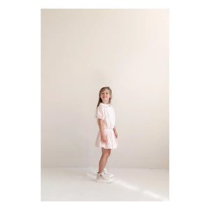 Jenest - Claudine Collar Molly Polka Dot Organic Cotton Blouse | Light Pink