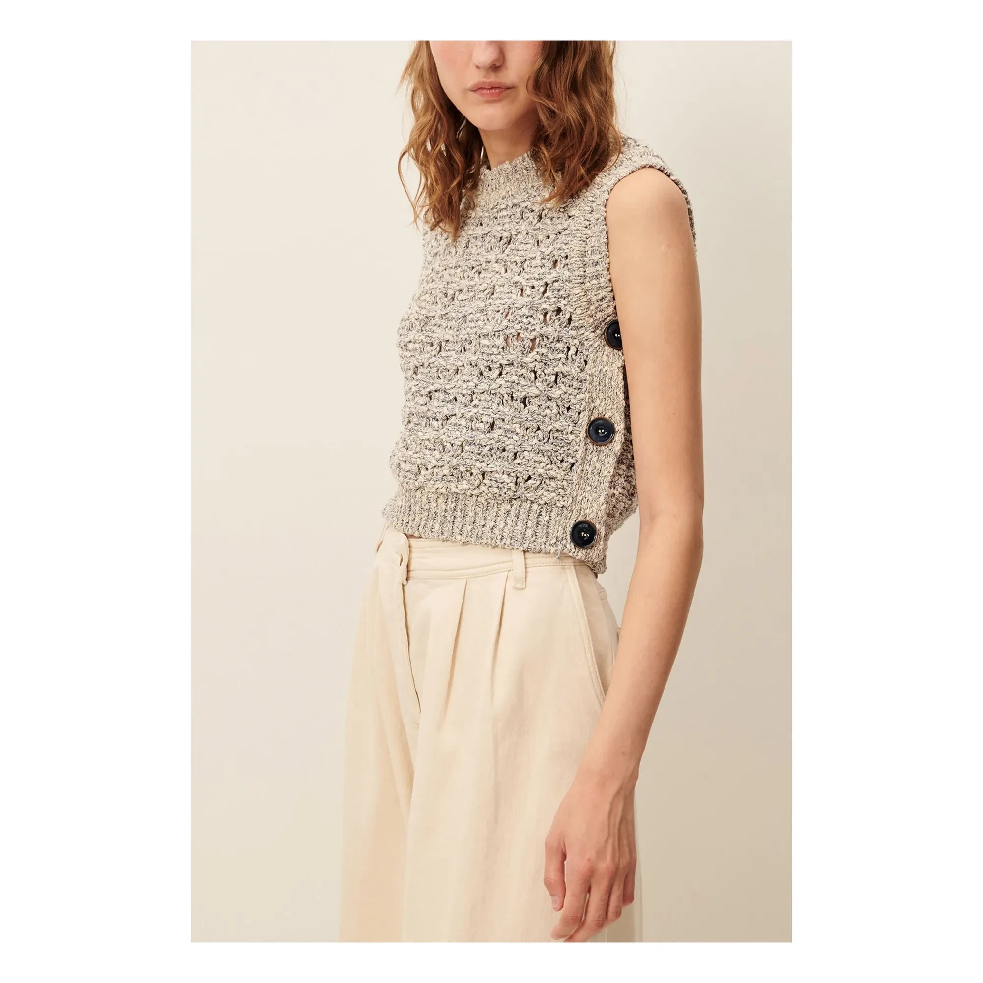 Sessùn - Maranhao Sleeveless Sweater | Gray Blue