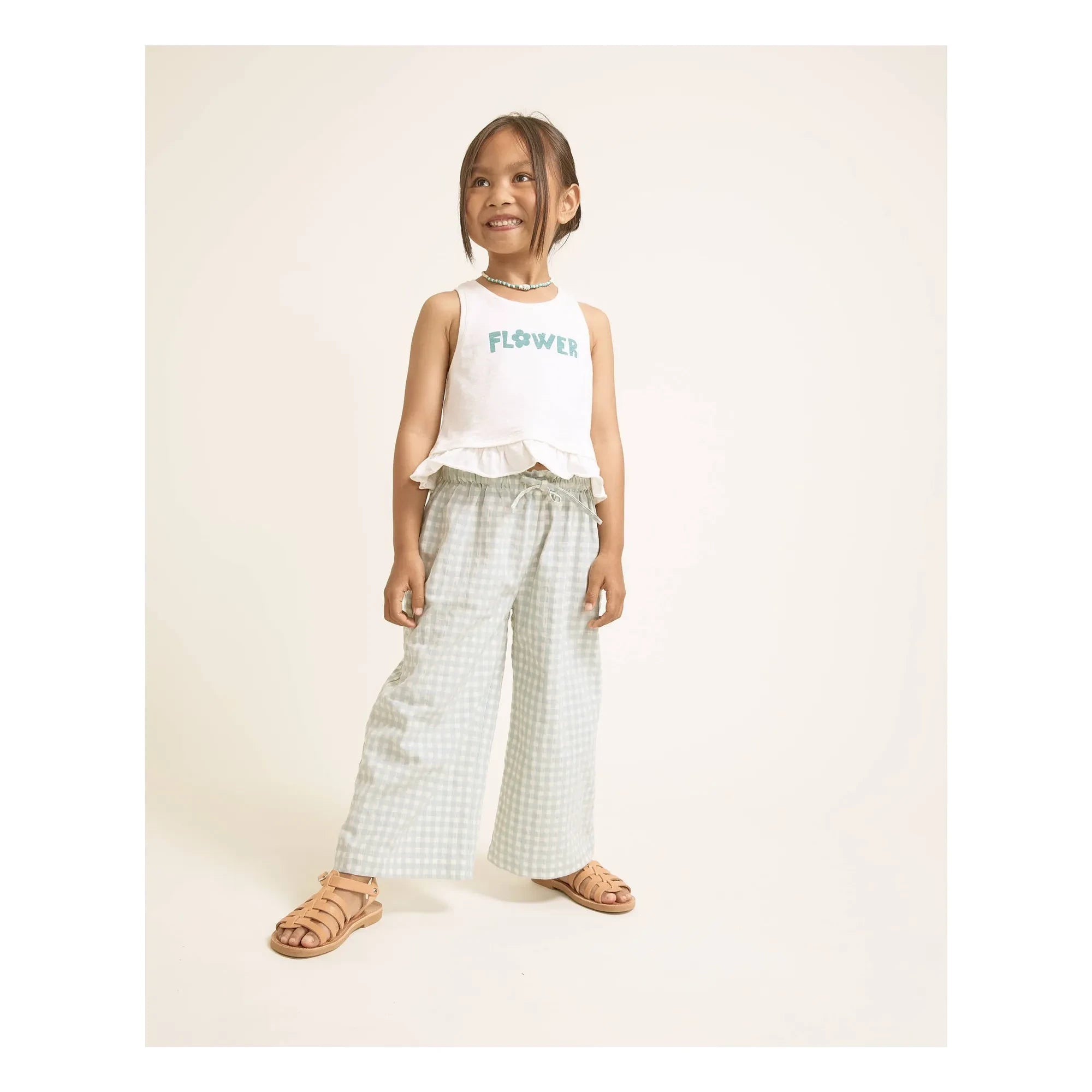 Owl - Floral Ruffled Organic Cotton Top | White