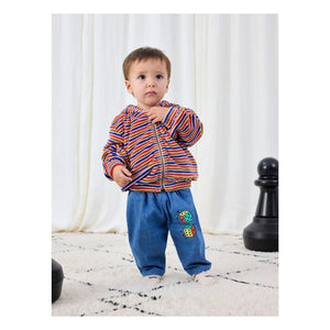 Bobo Choses - Striped Velvet Hoodie | Red