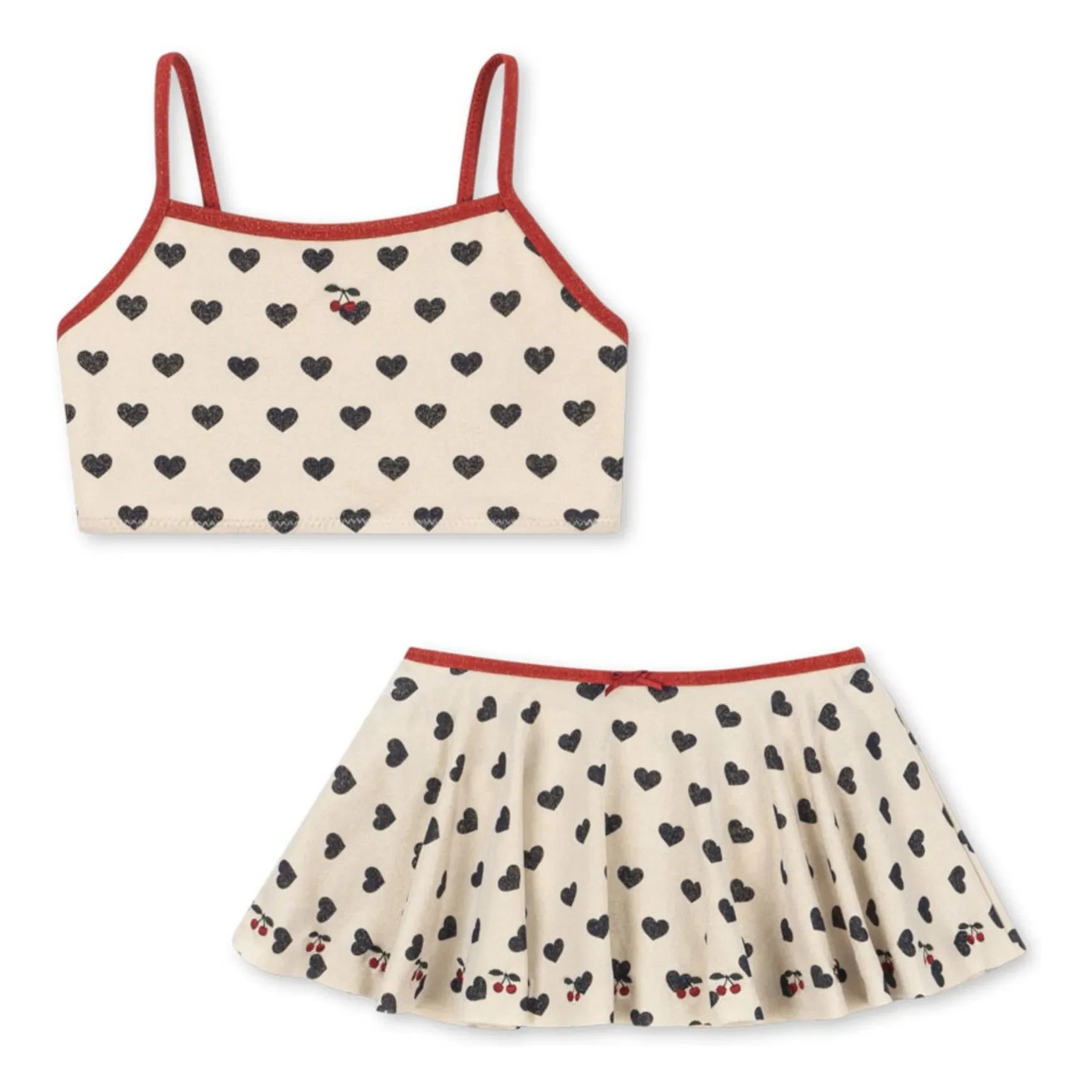 Konges Sløjd - Manon Hearts Glitter Skirted Swimsuit | Ecru