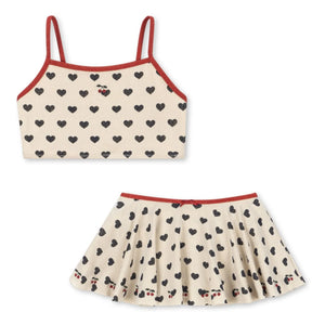 Konges Sløjd - Manon Hearts Glitter Skirted Swimsuit | Ecru