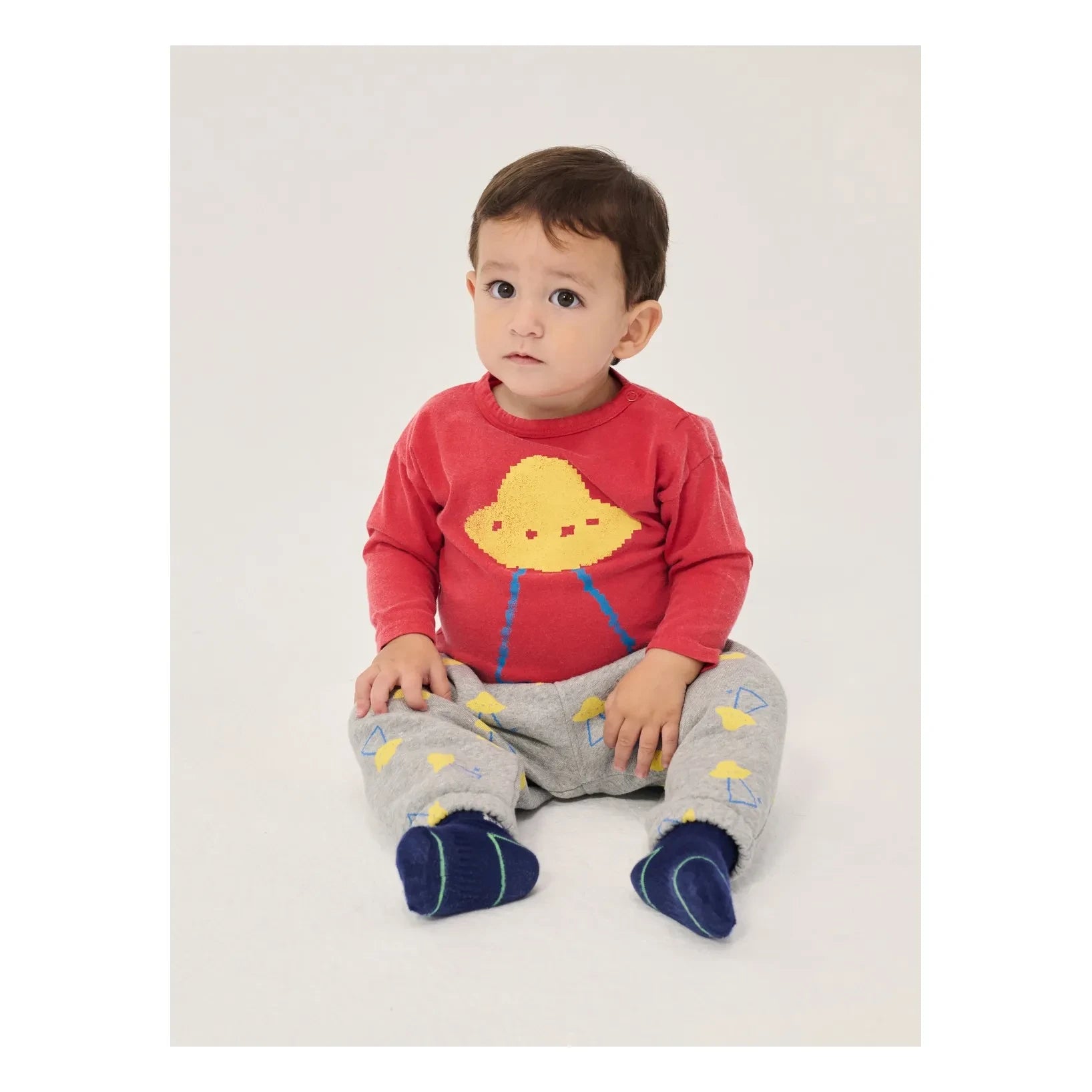 Bobo Choses - Jogger saucers Organic Cotton Baby | Speckled Grey